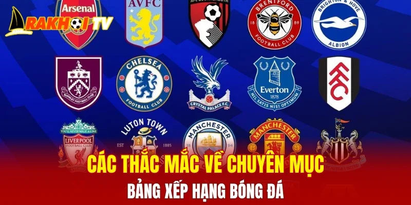 Các thắc mắc về chuyên mục bảng xếp hạng bóng đá